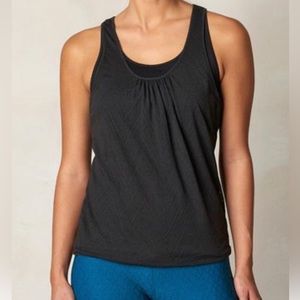 TANK TOP - Women's Prana Mika Double Layer Racer Tank Top In Black. Size Large